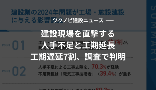 建設現場を直撃する人手不足と工期延長｜工期遅延7割、調査で判明