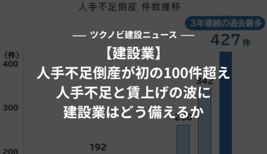 【建設業】人手不足倒産が初の100件超え｜人手不足と賃上げの波に建設業はどう備えるか