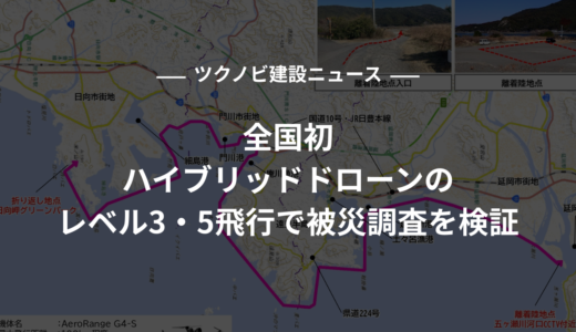 全国初｜ハイブリッドドローンのレベル3・5飛行で被災調査を検証