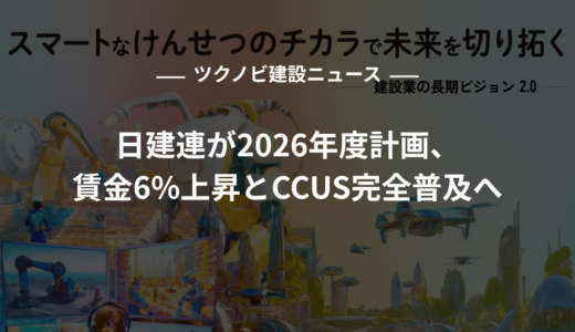 日建連が2026年度計画、賃金6%上昇とCCUS完全普及へ