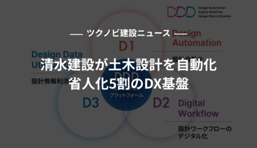 清水建設が土木設計を自動化、省人化5割のDX基盤