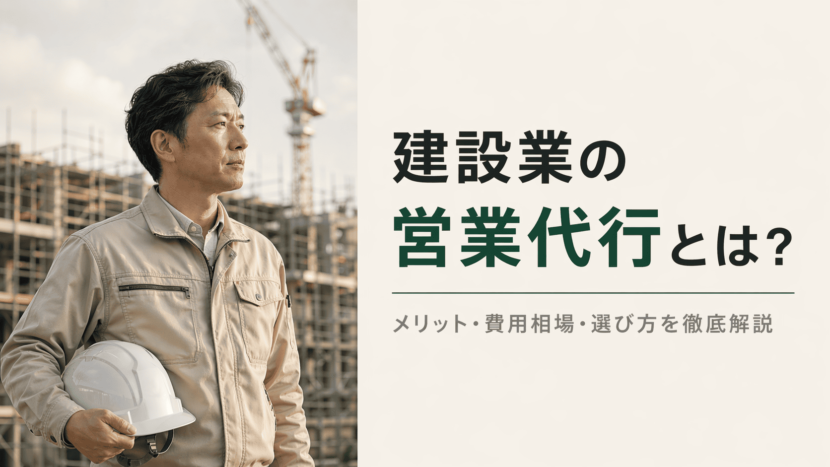 建設業の営業代行とは？メリット・費用相場・選び方を徹底解説【2026年版】